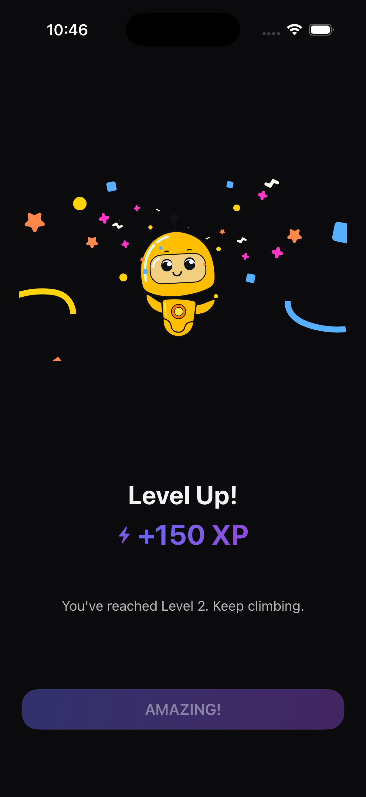 GapFix XP and achievements screen
